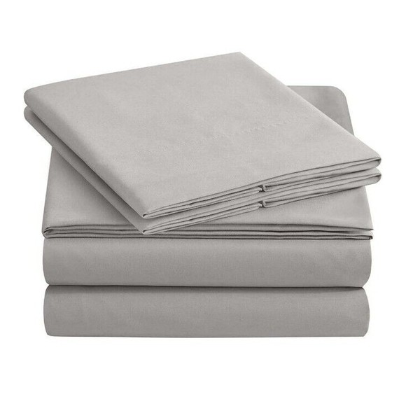 Microfiber Queen Bed Sheet Set Hotel Premium 1800 Count Gray - Picture 2 of 2